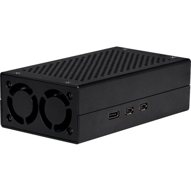 Joy-IT Aluminiumgehäuse para Raspberry Pi 5 M2-HAT Negro