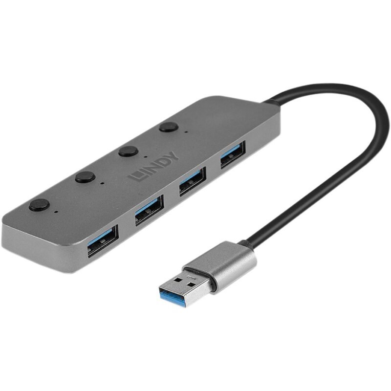 Lindy 4 Port USB 3.0 Hub con Ein-/Ausschaltern