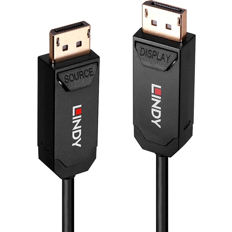 Lindy Fibre Optic Hybrid DisplayPort 2.0 UHBR10 cable Negro