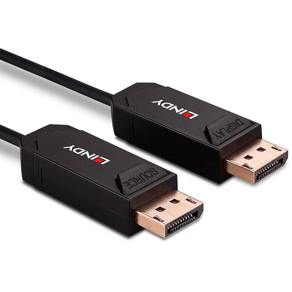 Lindy Fibre Optic Hybrid DisplayPort 2.0 UHBR10 cable Negro - Imagen 3