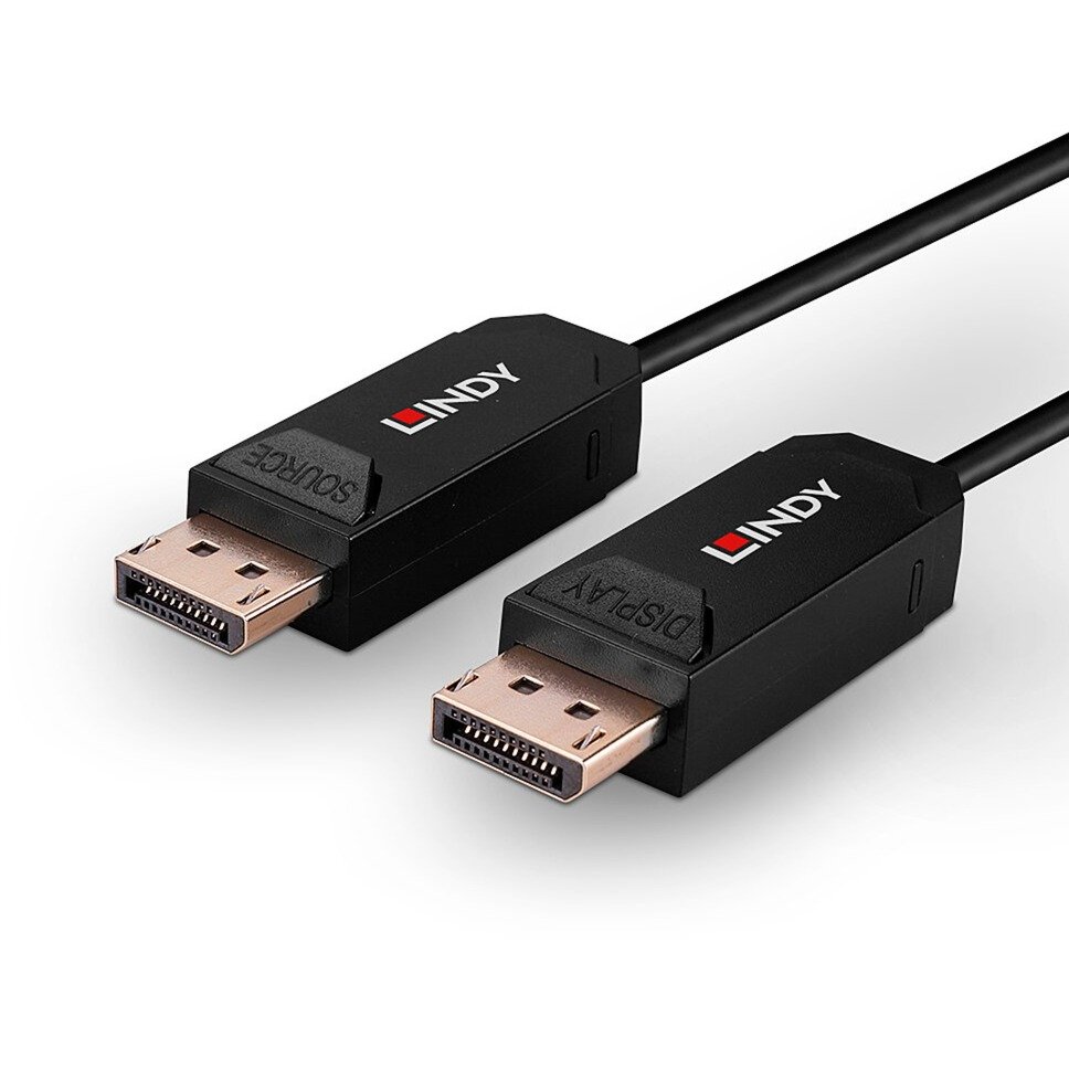 Lindy Fibre Optic Hybrid DisplayPort 2.0 UHBR10 cable Negro - Imagen 5