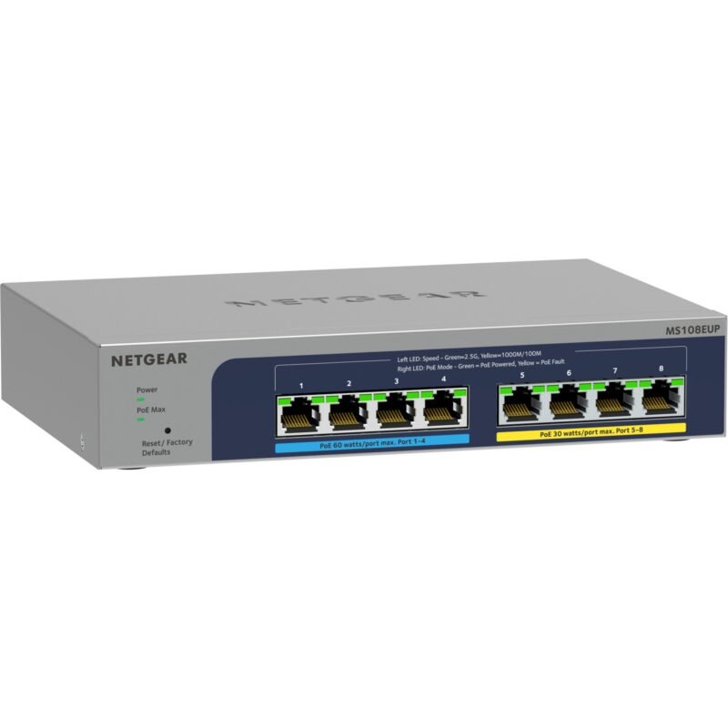 Netgear MS108UP 8-Port Ultra 60 PoE Gris