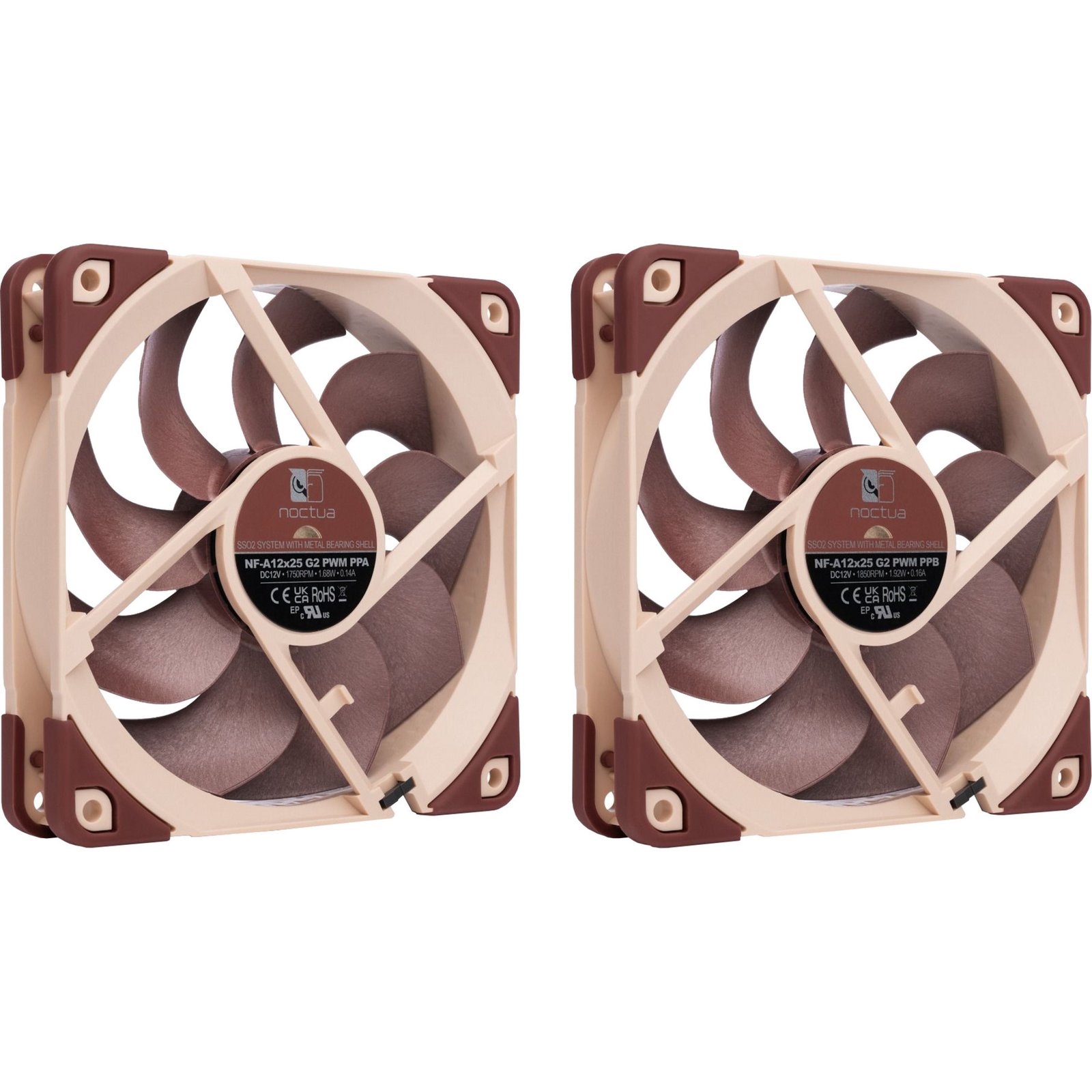 Noctua NF-A12x25 G2 PWM Sx2-PP Marron - Imagen 2