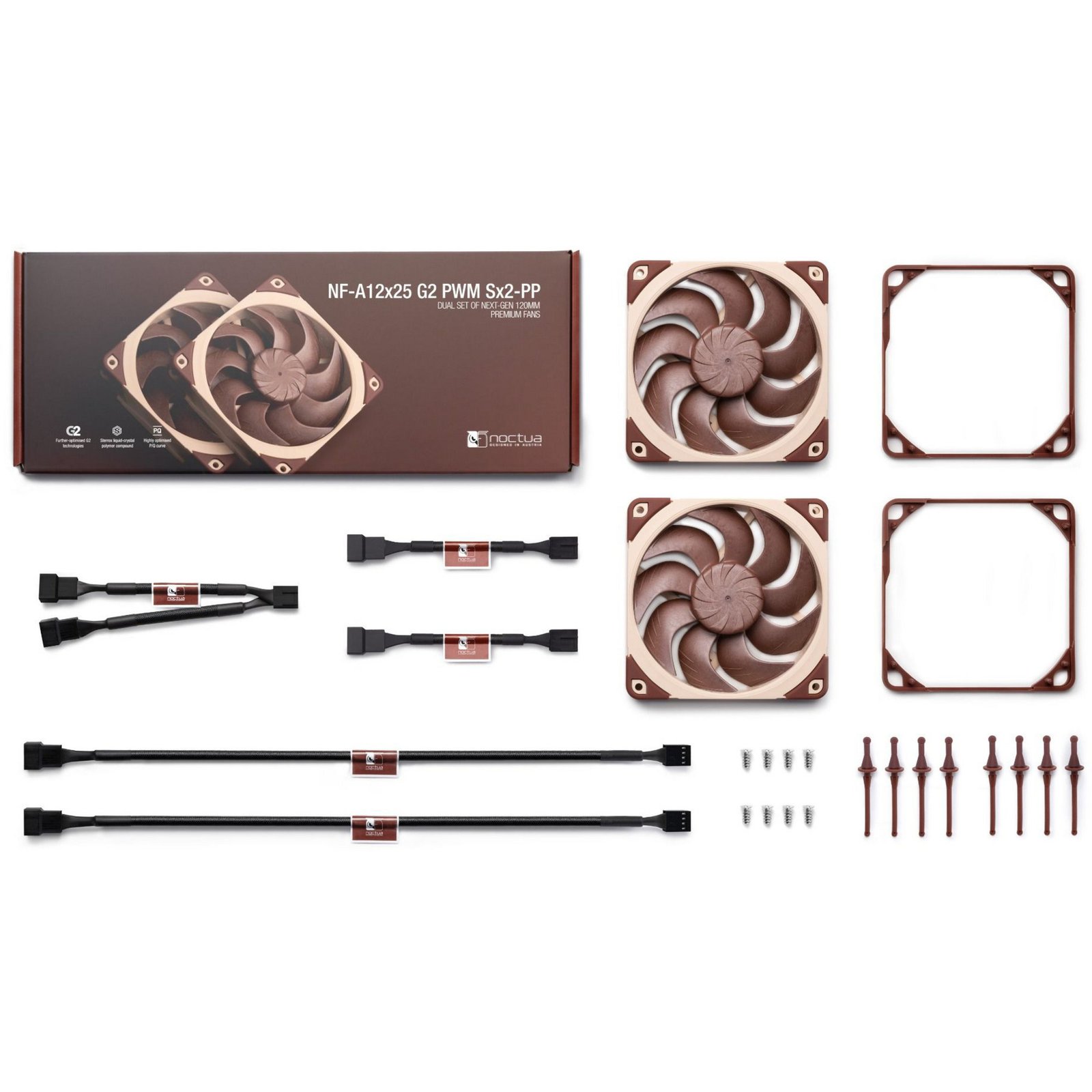 Noctua NF-A12x25 G2 PWM Sx2-PP Marron - Imagen 3