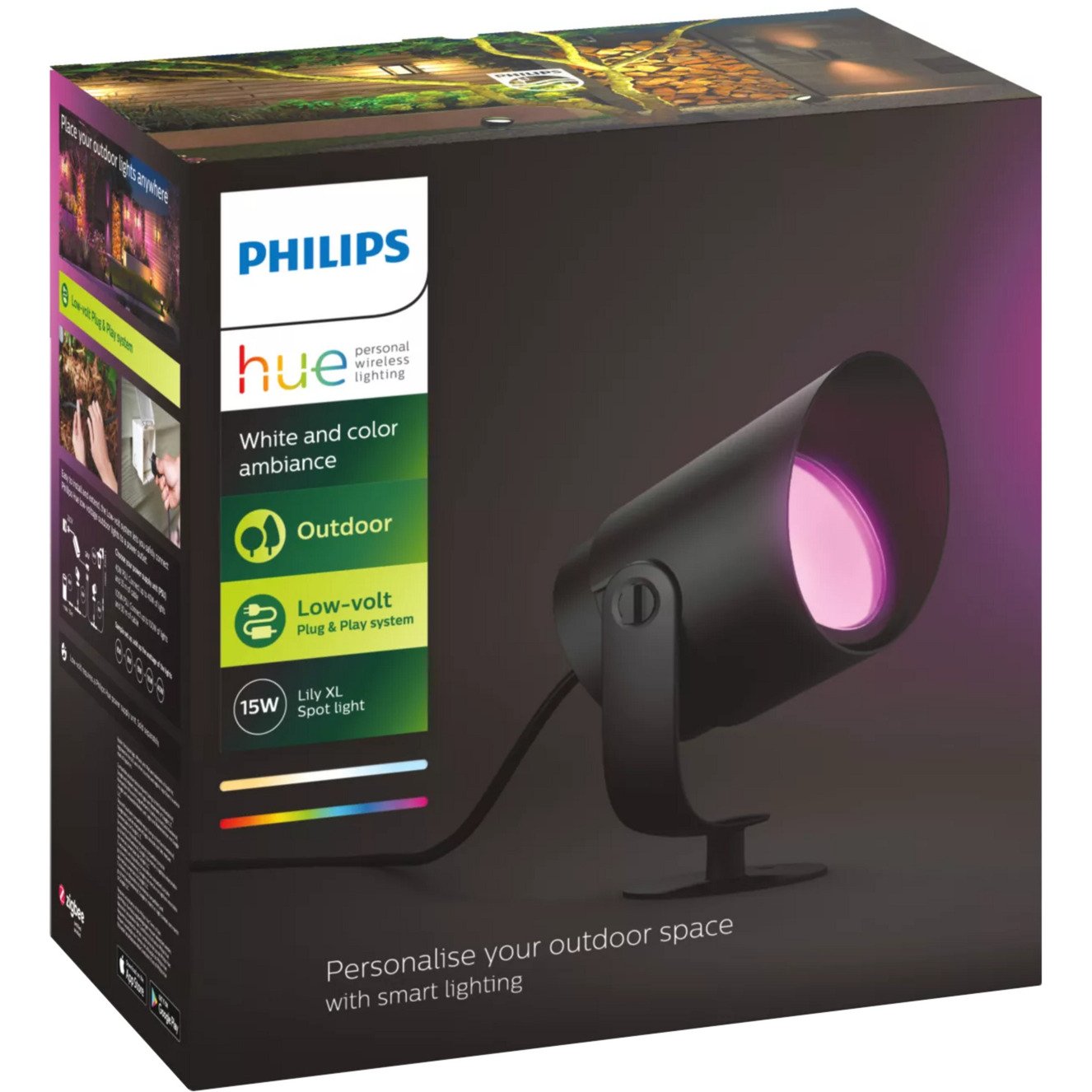 Philips Hue White & Color Ambance Lily XL Outdoor Spot Erweiterung Negro