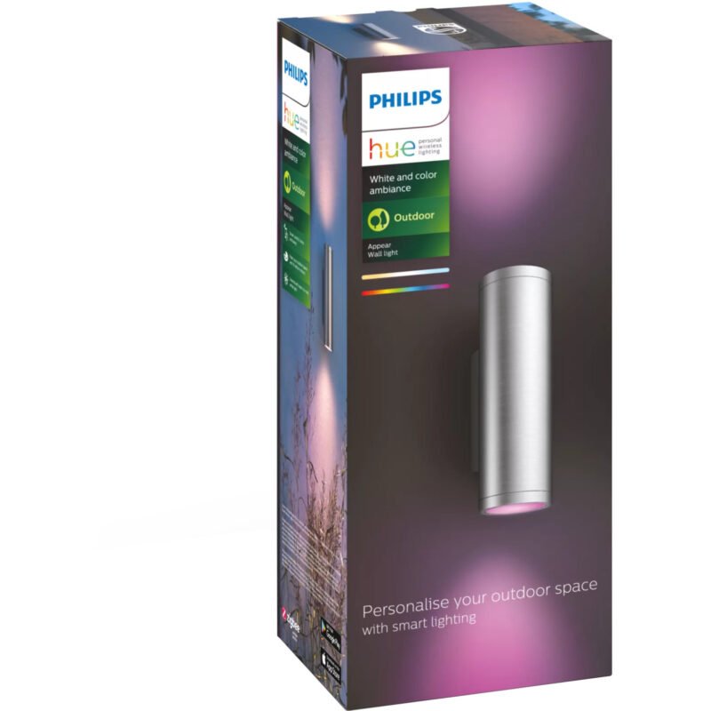 Philips Hue White & Color Ambiance Appear Outdoor Wandleuchte rund Plata