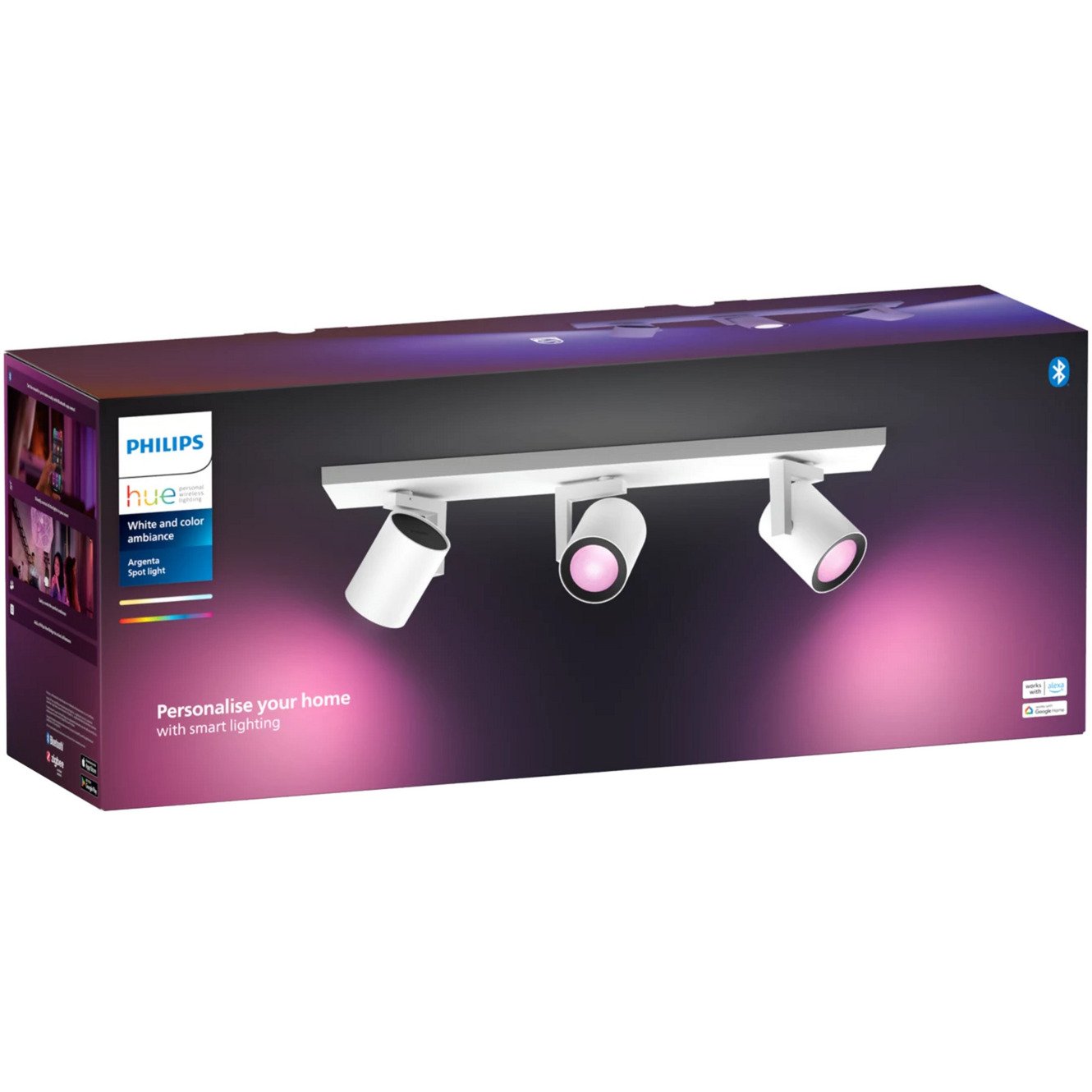 Philips Hue White & Color Ambiance Argenta 3er-Spot Blanco