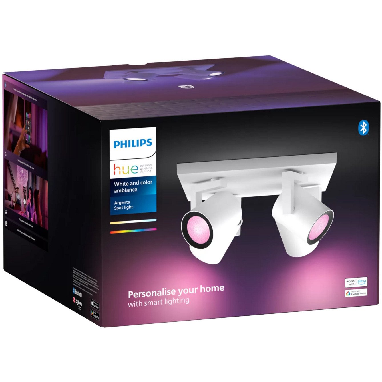 Philips Hue White & Color Ambiance Argenta 4er-Spot Blanco