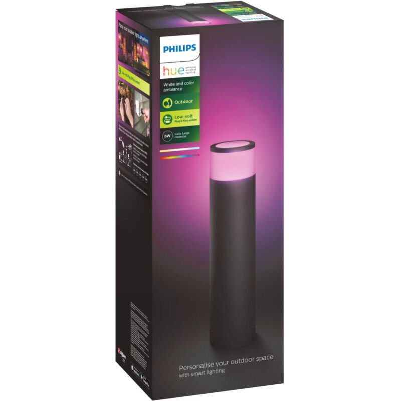 Philips Hue White & Color Ambiance Sockelleuchte Calla para den Außenbereich Negro