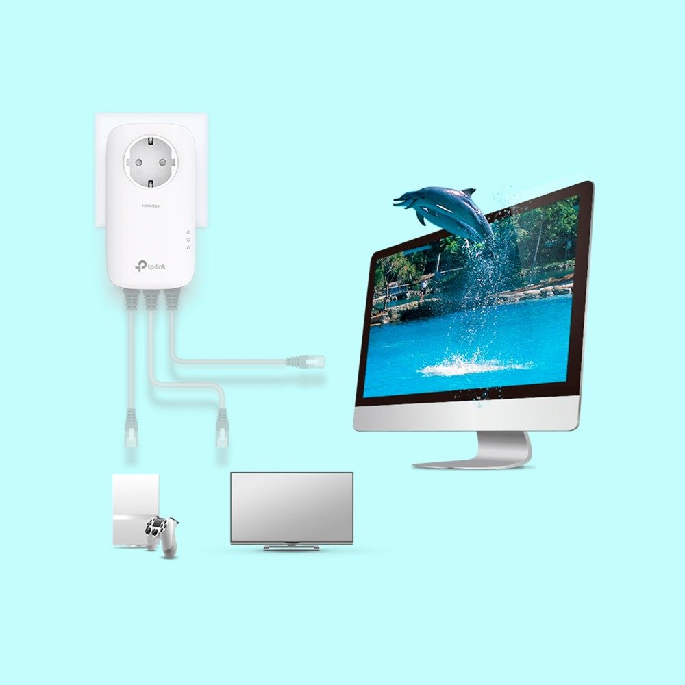 TP-Link TL-PA8033P KIT AV1300 Gigabit Passthrough Powerline Starter Kit - Imagen 3