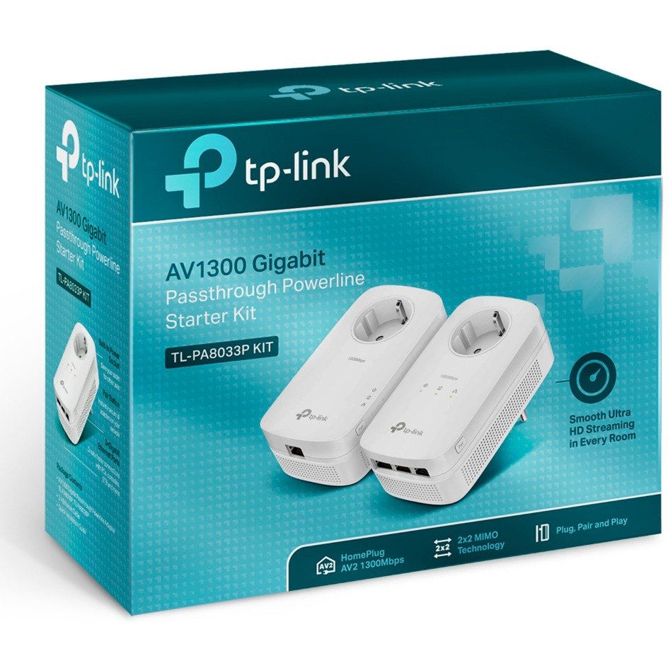 TP-Link TL-PA8033P KIT AV1300 Gigabit Passthrough Powerline Starter Kit - Imagen 4