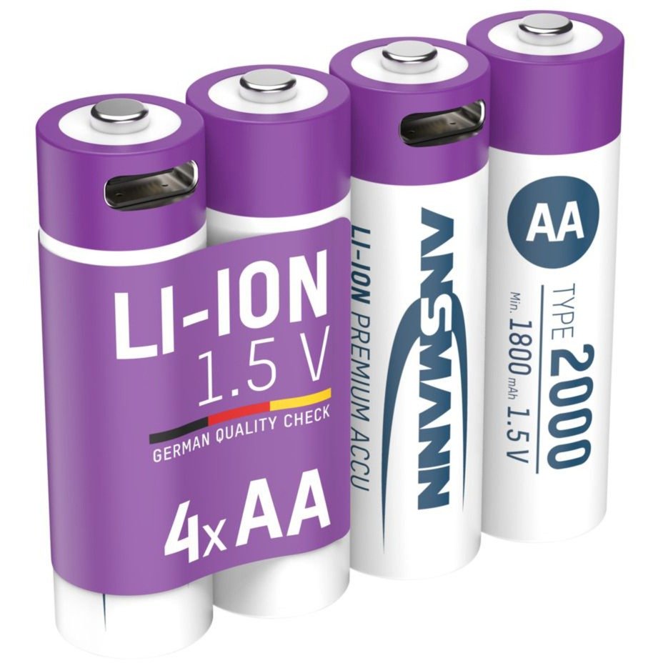 Ansmann Li-Ion Akku Mignon AA Typ 2.000 (min. 1.800 mAh) Blanco