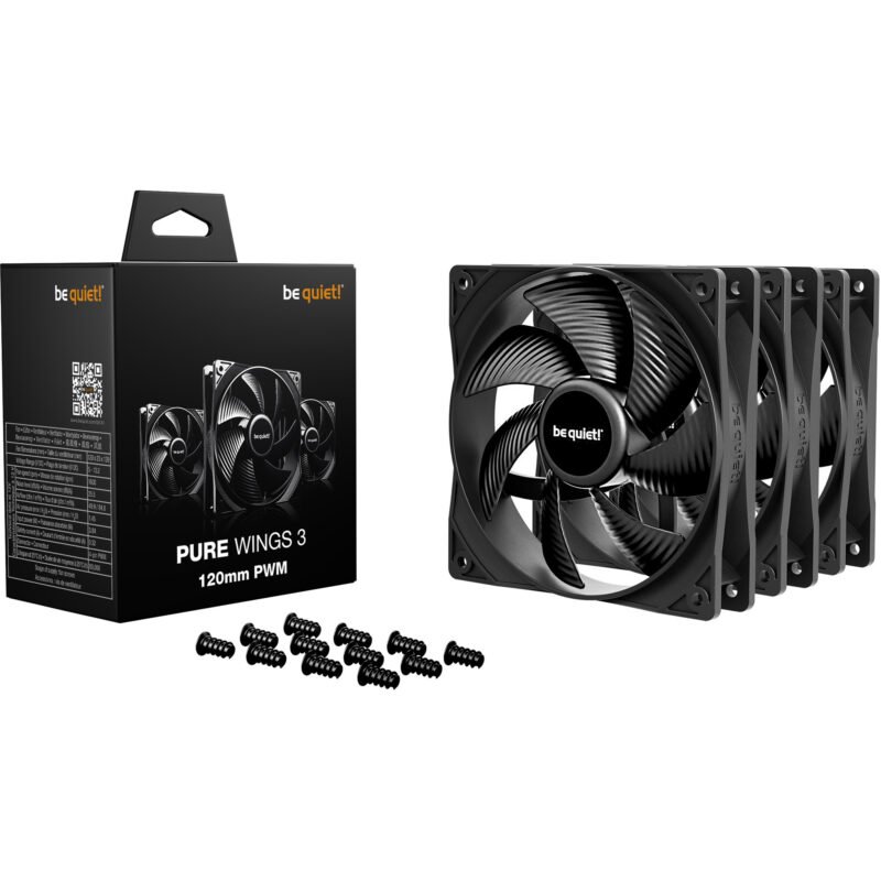 be quiet! Pure Wings 3 120mm PWM 3-Pack Negro