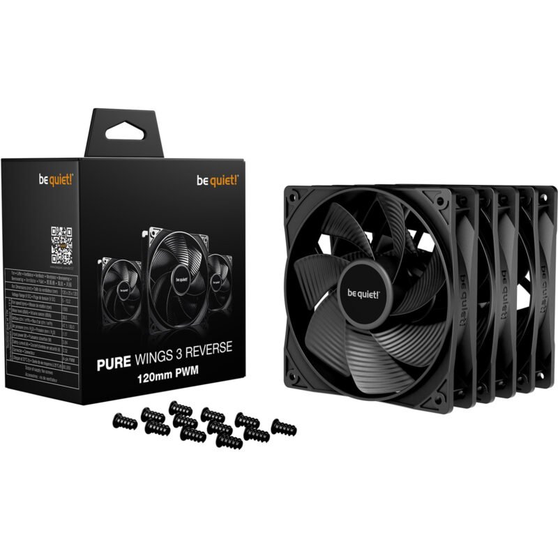 be quiet! Pure Wings 3 120mm PWM Reverse 3-Pack Negro