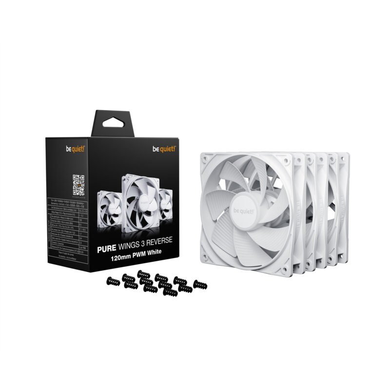 be quiet! Pure Wings 3 120mm PWM Reverse White 3-Pack Blanco