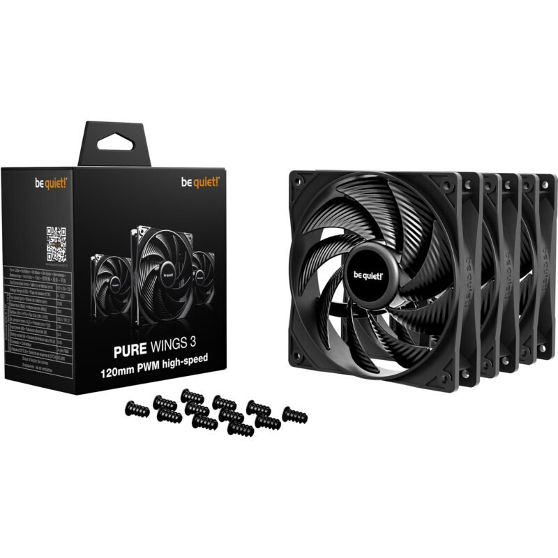 be quiet! Pure Wings 3 120mm PWM high-speed 3-Pack Negro