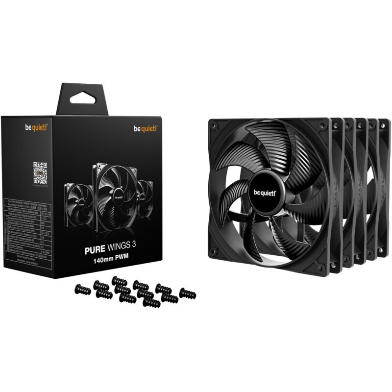 be quiet! Pure Wings 3 140mm PWM 3-Pack Negro