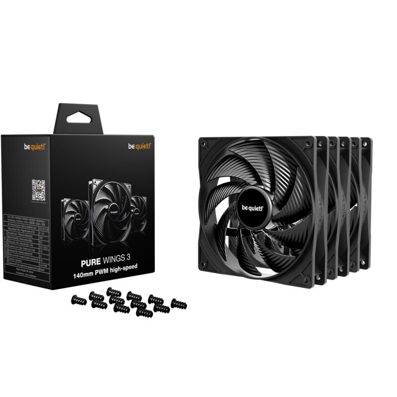 be quiet! Pure Wings 3 140mm PWM high-speed 3-Pack Negro