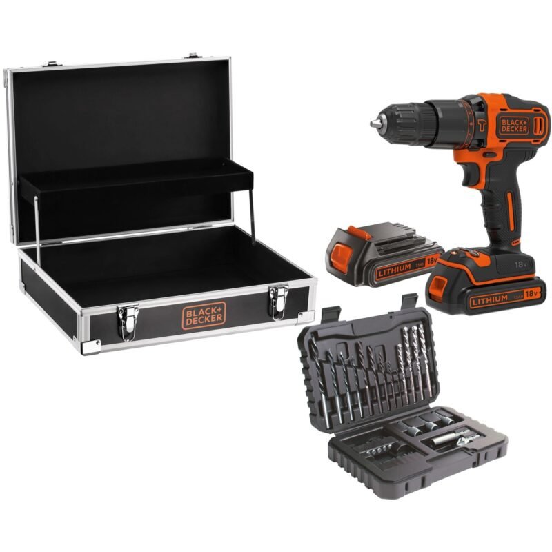 BLACK+DECKER Akku-Schlagbohrschrauber BDCHD18B2FC Negro