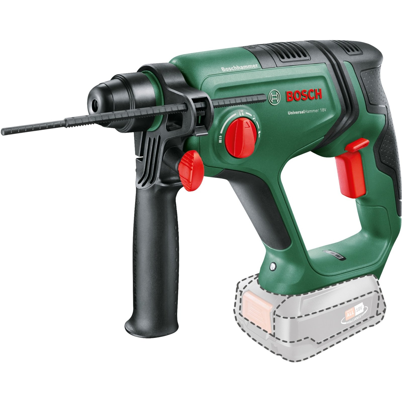 Bosch Akku-Bohrhammer UniversalHammer 18V BARETOOL Verde