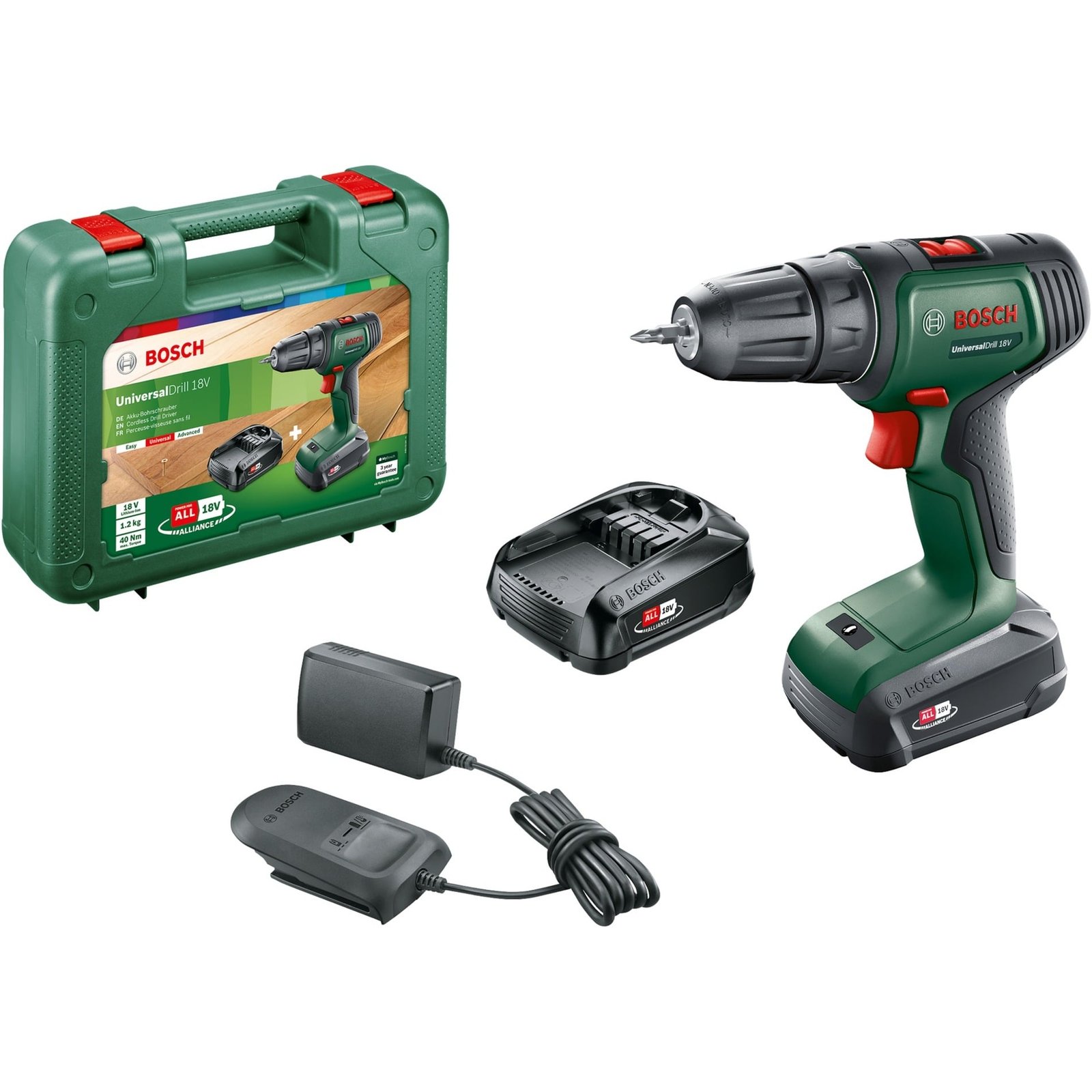 Bosch Akku-Bohrschrauber UniversalDrill 18V Verde
