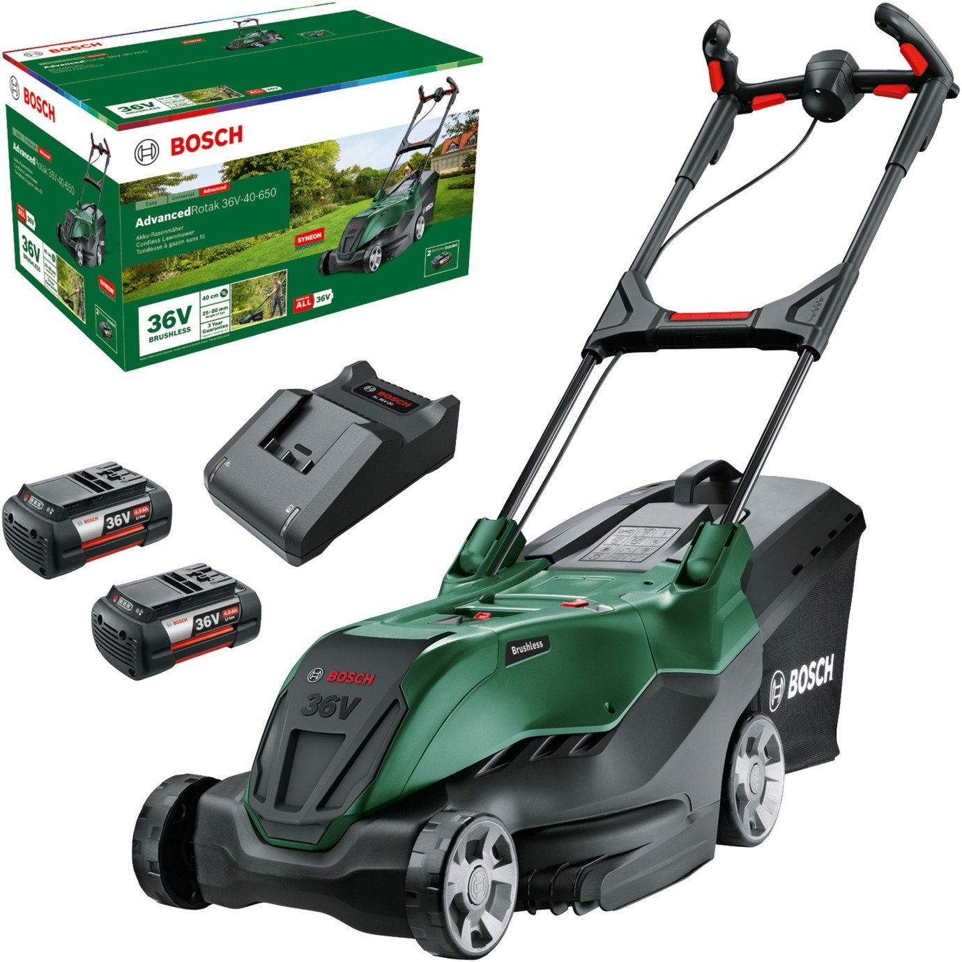 Bosch Akku-Rasenmäher AdvancedRotak 36V-40-650 Verde