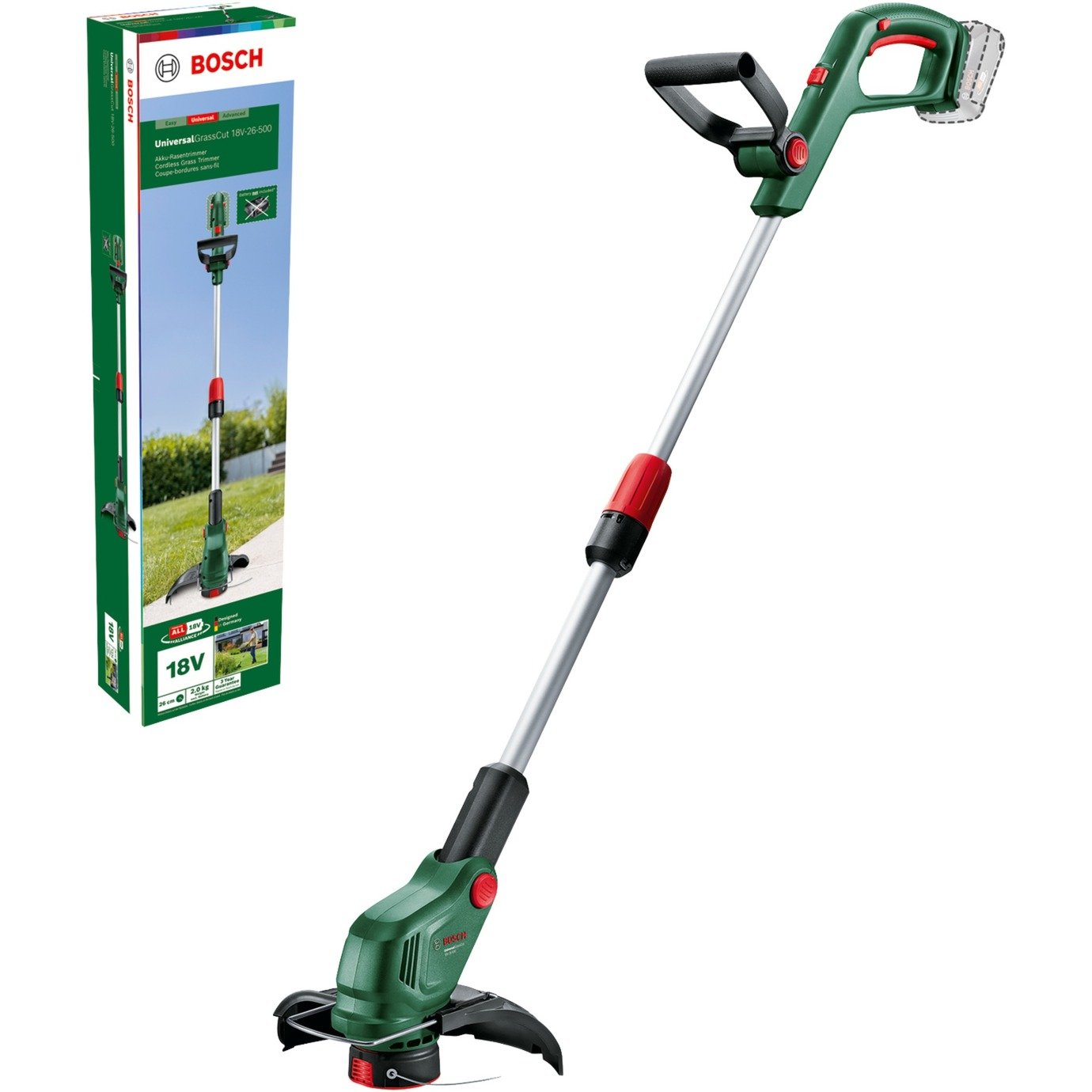 Bosch Akku-Rasentrimmer UniversalGrassCut 18V-26-500 Solo Verde