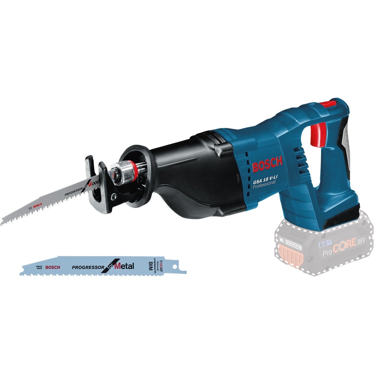 Bosch Akku-Säbelsäge GSA 18V-LI Professional solo Azul