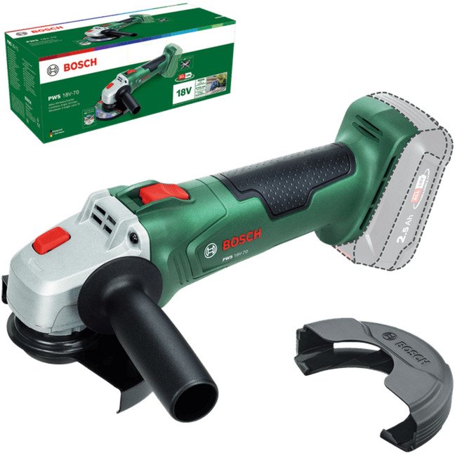 Bosch Akku-Winkelschleifer PWS 18V-70 solo Verde