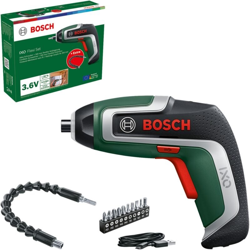 Bosch Akkuschrauber IXO 7 Flexi-Set 3 Verde