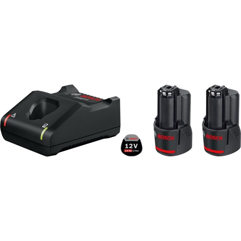 Bosch PRO Starter-Set 12V (2x GBA 12V 2.0Ah + GAL 12V-40 Professional) Negro