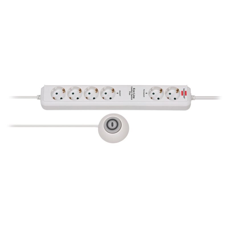 Brennenstuhl Eco-Line Comfort Switch Plus Steckdosenleiste 6-fach Blanco