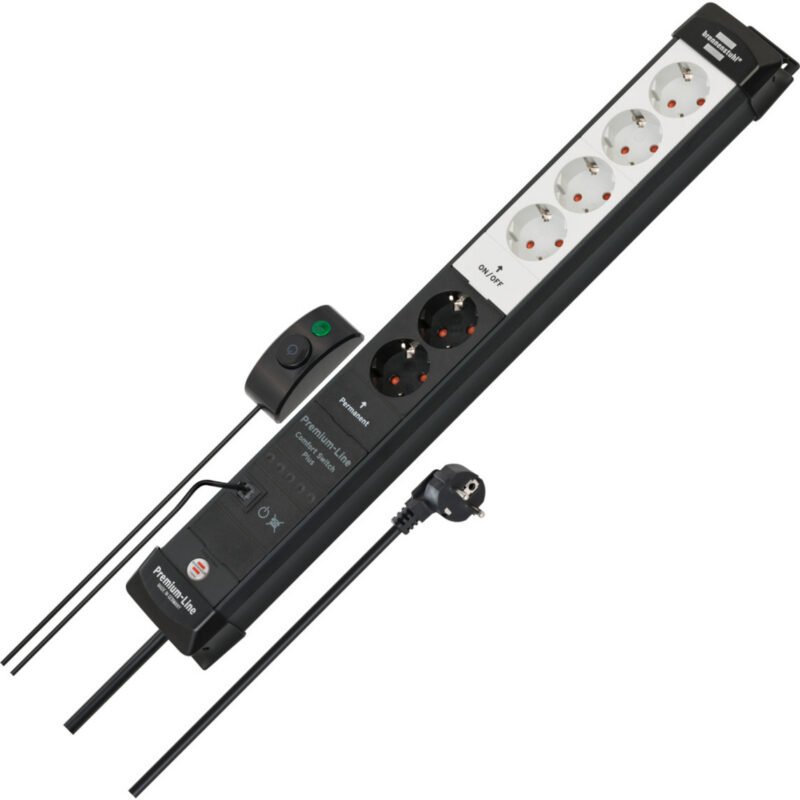 Brennenstuhl Premium-Line Comfort Switch Plus Steckdosenleiste 6-fach Negro