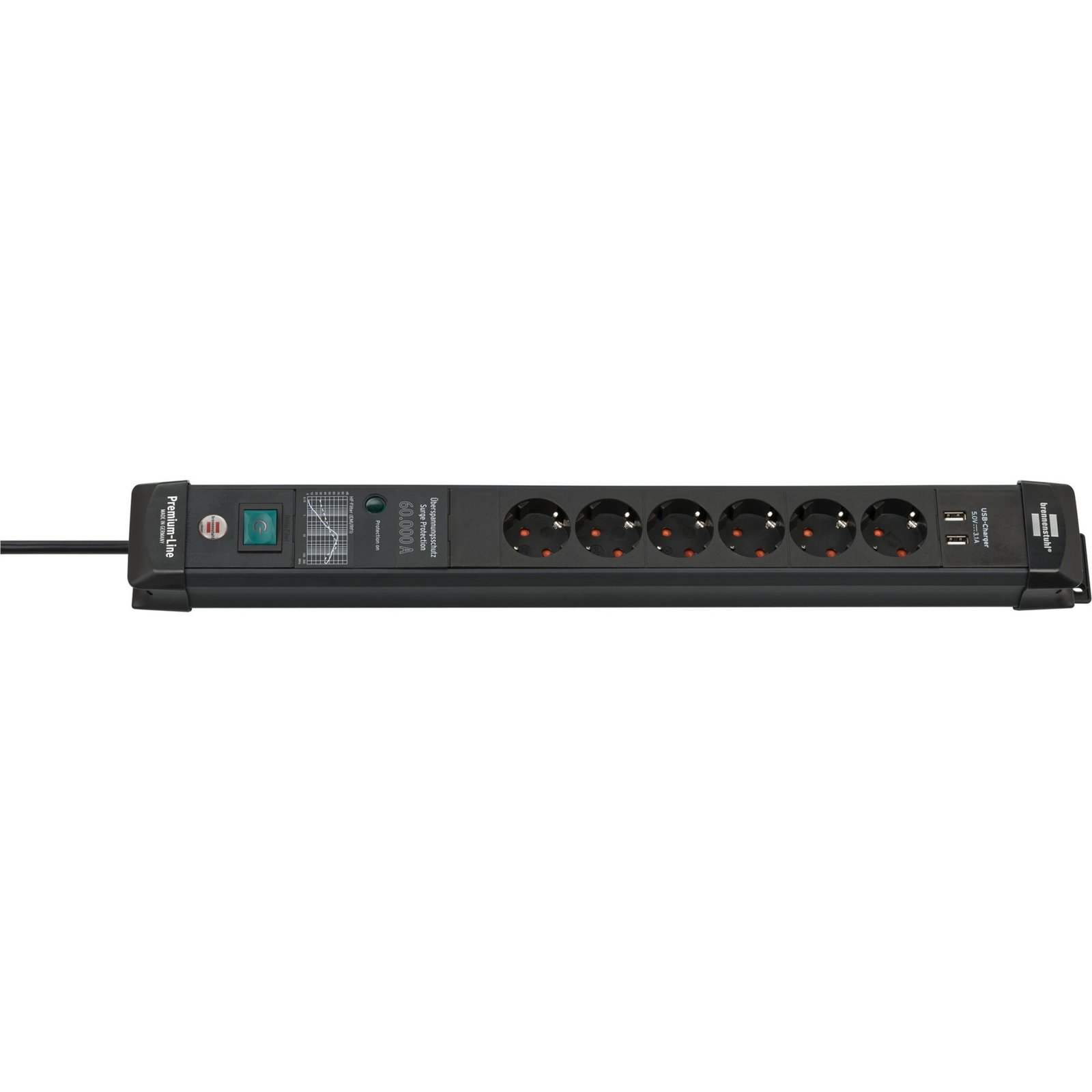 Brennenstuhl Premium-Line Steckdosenleiste 6-fach Negro