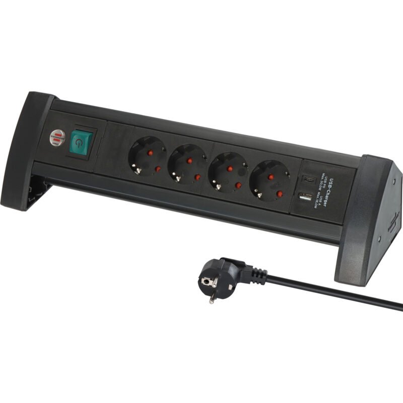 Brennenstuhl Premium-Office-Line Steckdosenleiste 4-fach Negro