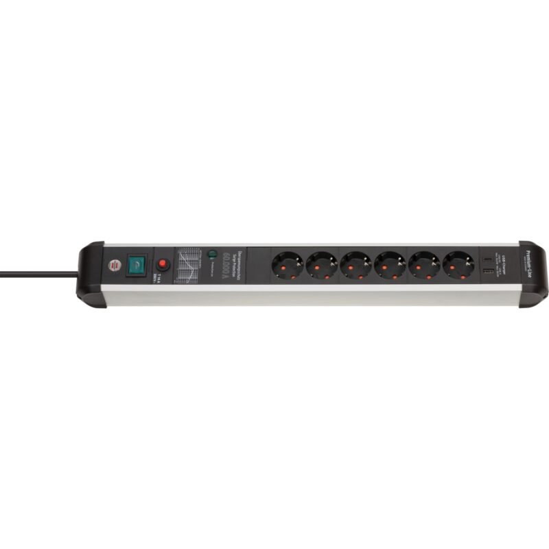 Brennenstuhl Premium-Protect-Line Steckdosenleiste 6-fach Negro