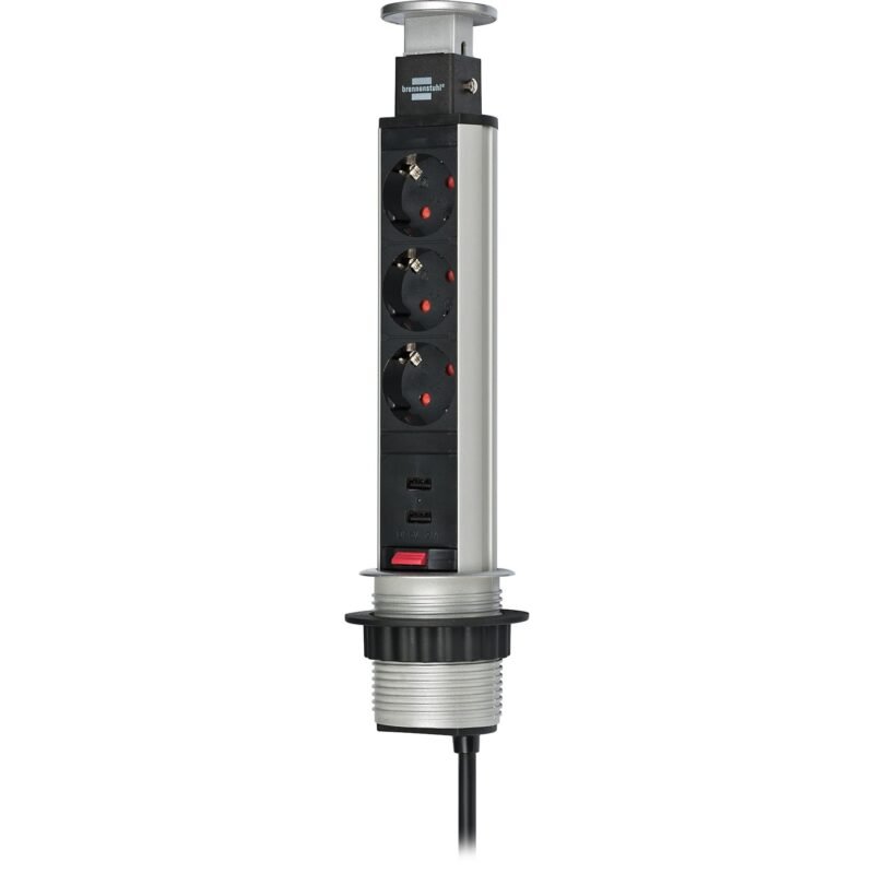 Brennenstuhl Tower Power versenkbare Steckdosenleiste 3-fach Plata