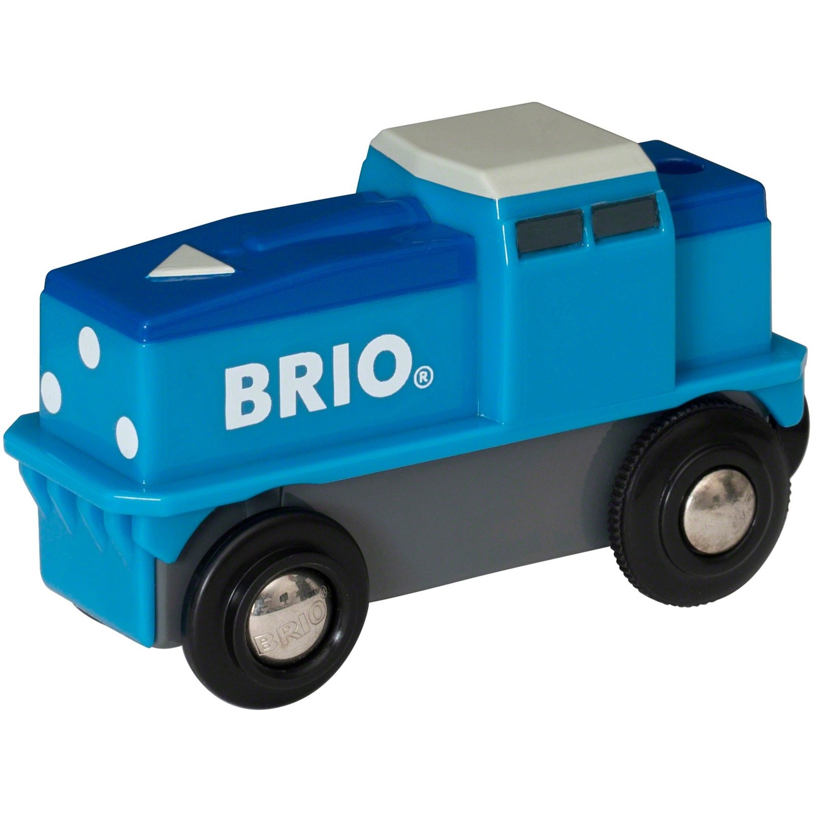 BRIO World Blaue Frachtlok con Batterie Azul