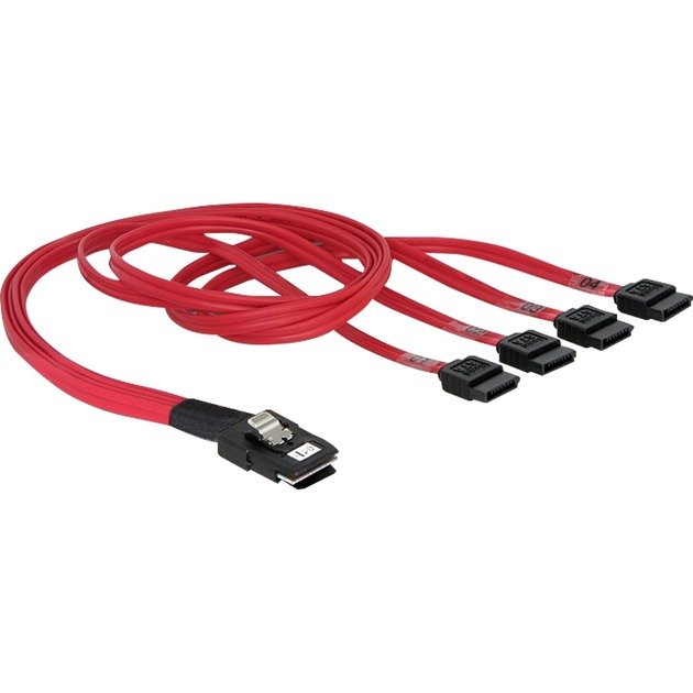 DeLOCK Adapterkabel mini SAS 36 Pin (SFF 8087) > 4x SATA Rojo