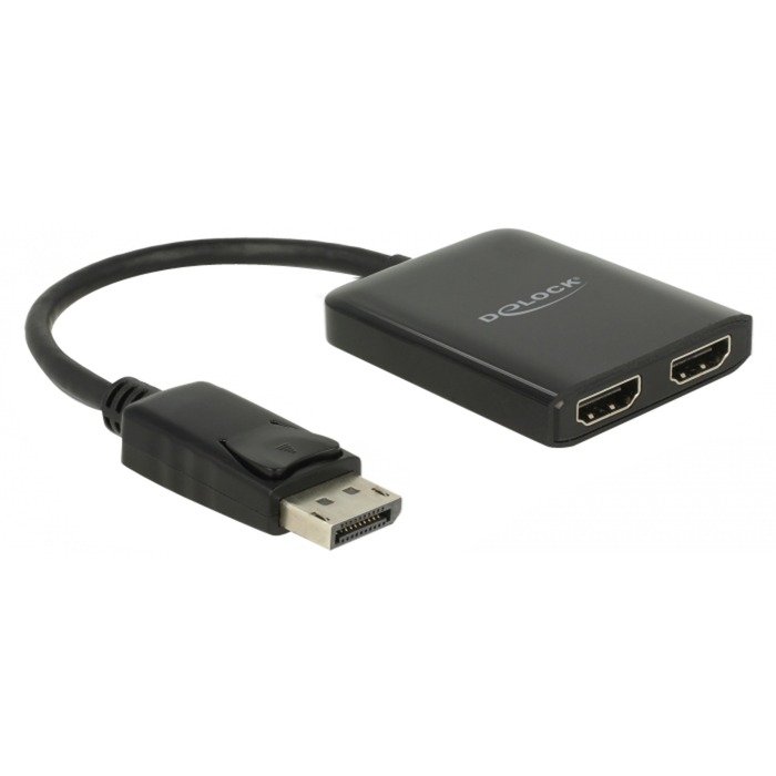 DeLOCK DisplayPort Splitter 1.4 > 2x HDMI MST Negro