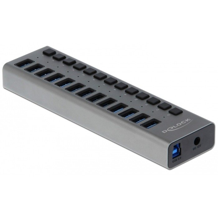 DeLOCK Externer SuperSpeed USB Hub con 13 Ports + Schalter