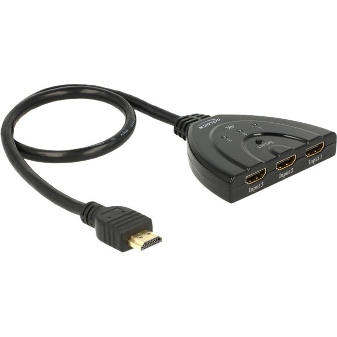DeLOCK HDMI Switch 3x HDMI in > 1x HDMI out 4K Negro