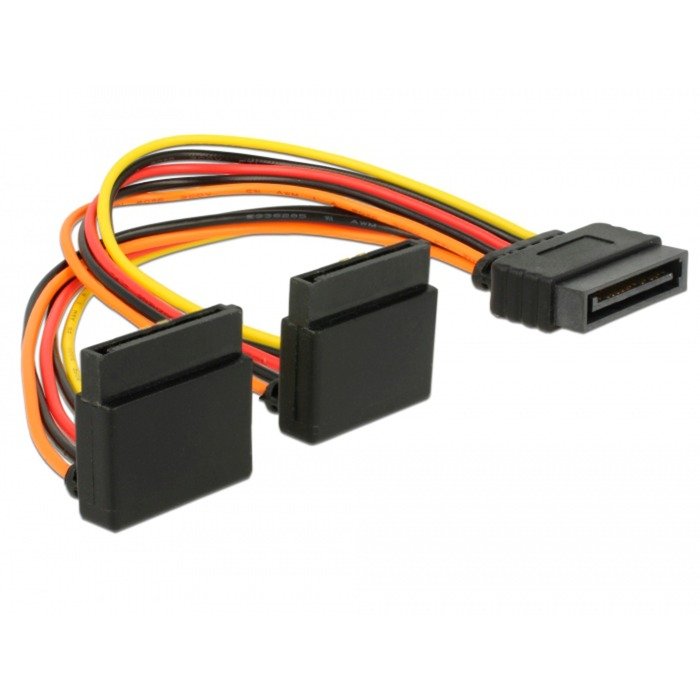 DeLOCK Stromkabel SATA 15Pin (macho) > 2x SATA 15Pin (hembra)