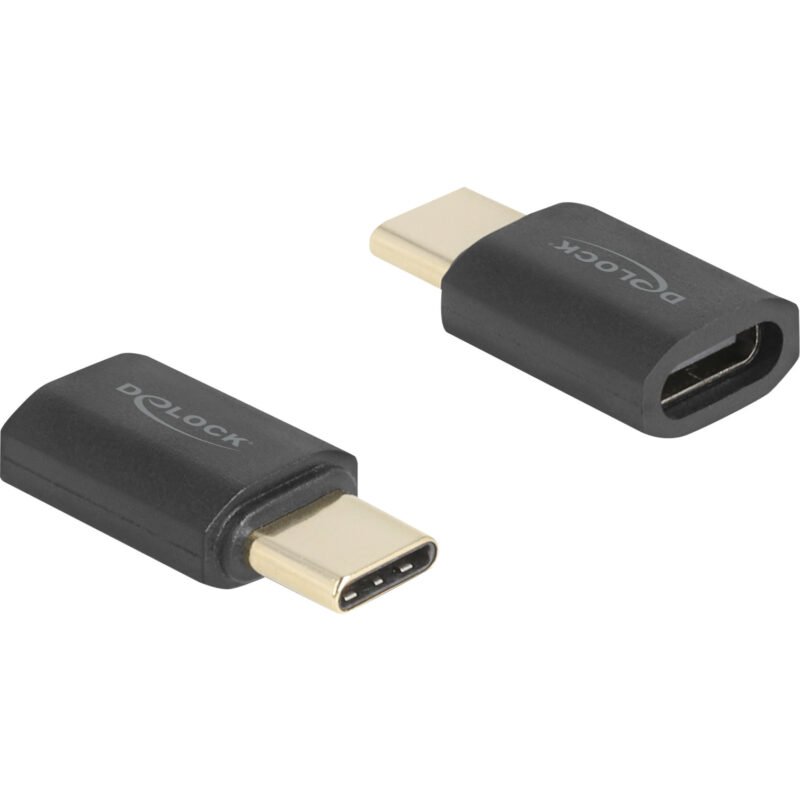 DeLOCK USB4 Gen 3x2 Adapter USB-C macho > hembra 40Gbps 8K 60Hz