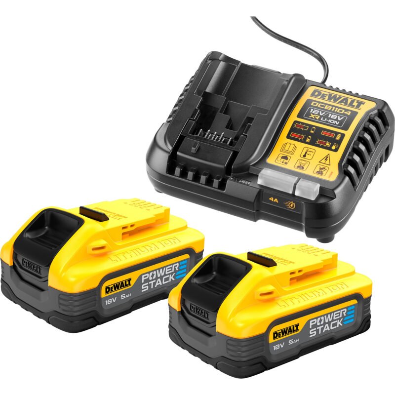 DEWALT Powerstack Akku Starterkit DCB1104H2 Amarillo