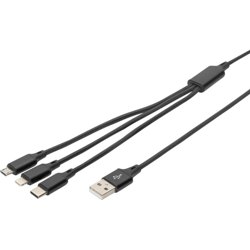 Digitus 3-in-1 Ladekabel Negro