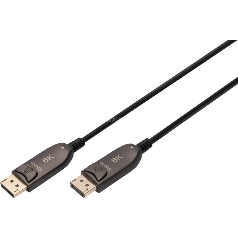 Digitus DisplayPort AOC Hybrid Glasfaserkabel Negro