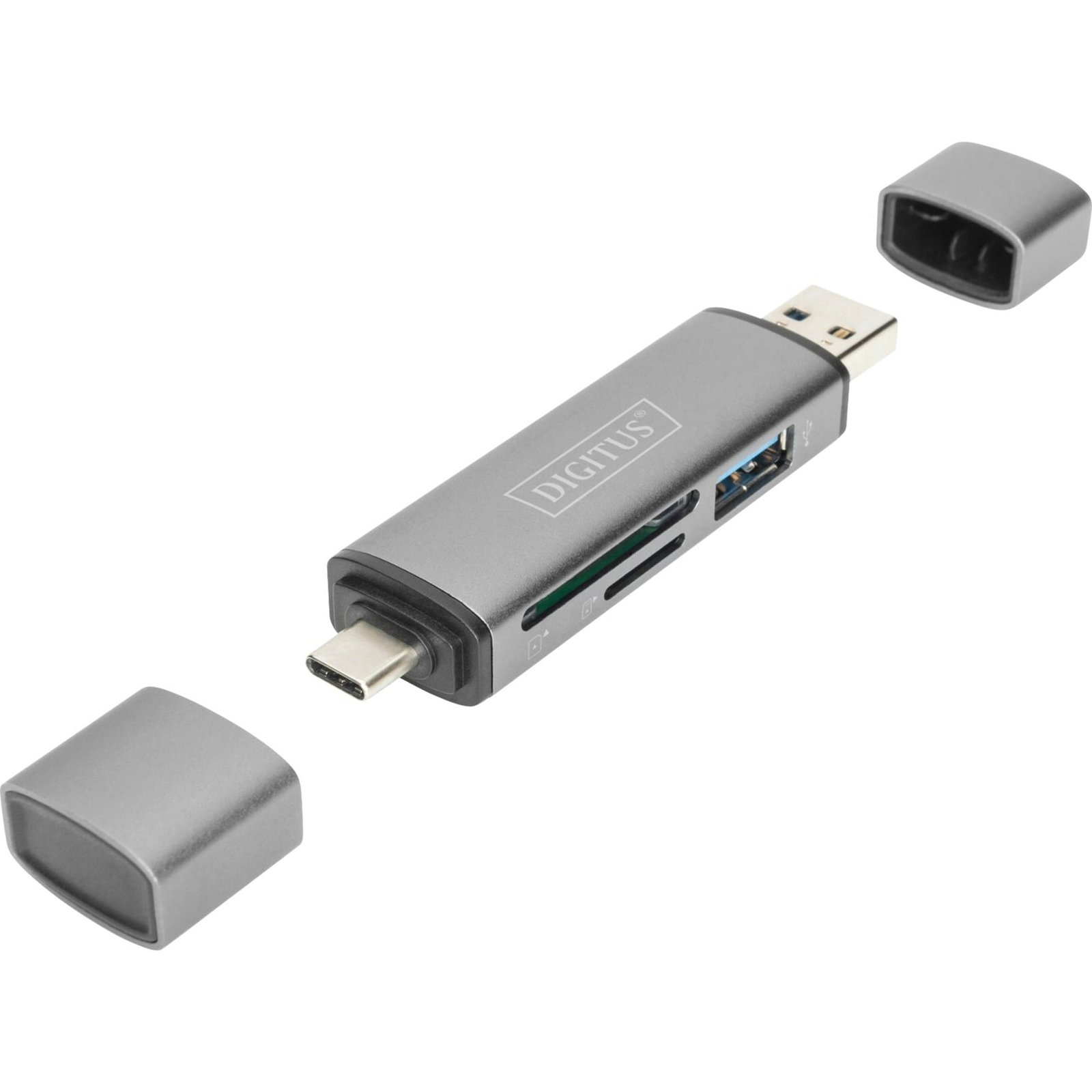 Digitus Dual Card Reader USB-C / USB 3.0 Gris