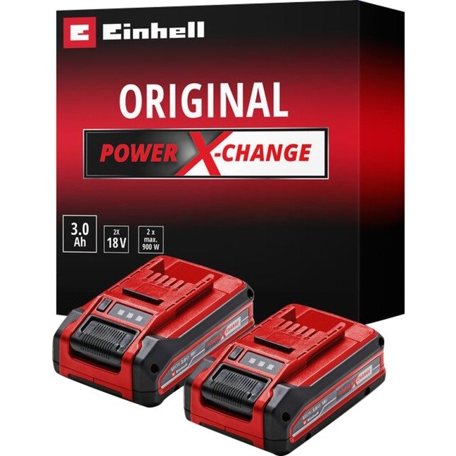 EINHELL Akku Power-X-Change Plus TWIN-PACK 18Volt 3 Rojo
