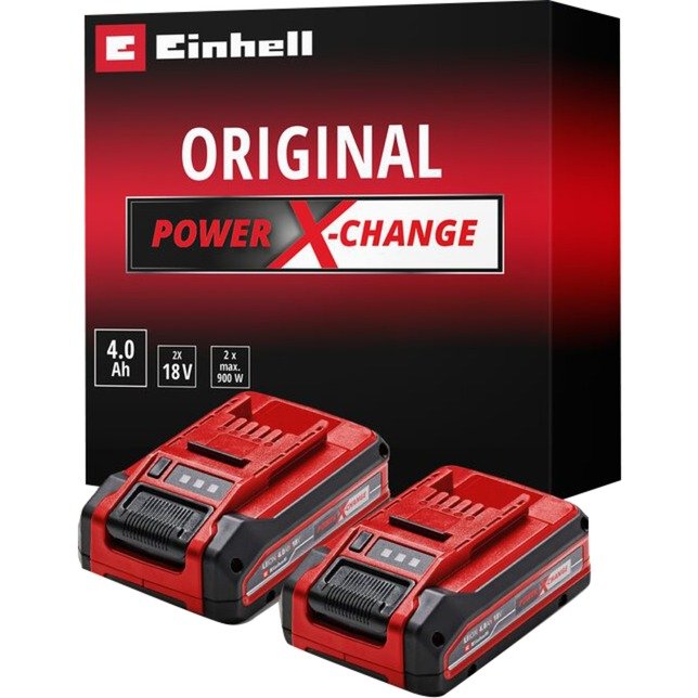 EINHELL Akku Power-X-Change TWIN-PACK 18Volt 4 Rojo